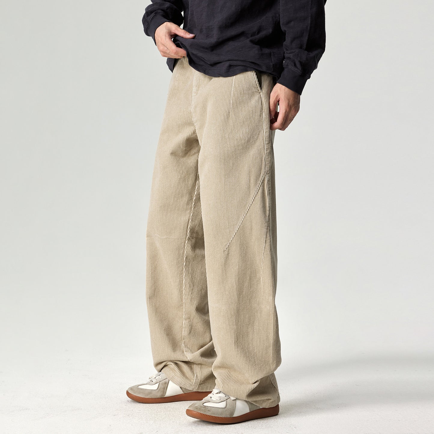 Japanese Heavy Corduroy Wide Leg Pants – Loose Straight Washed Slacks for Men | Japanese vintage | yamalin clothes | Yamalinclothes