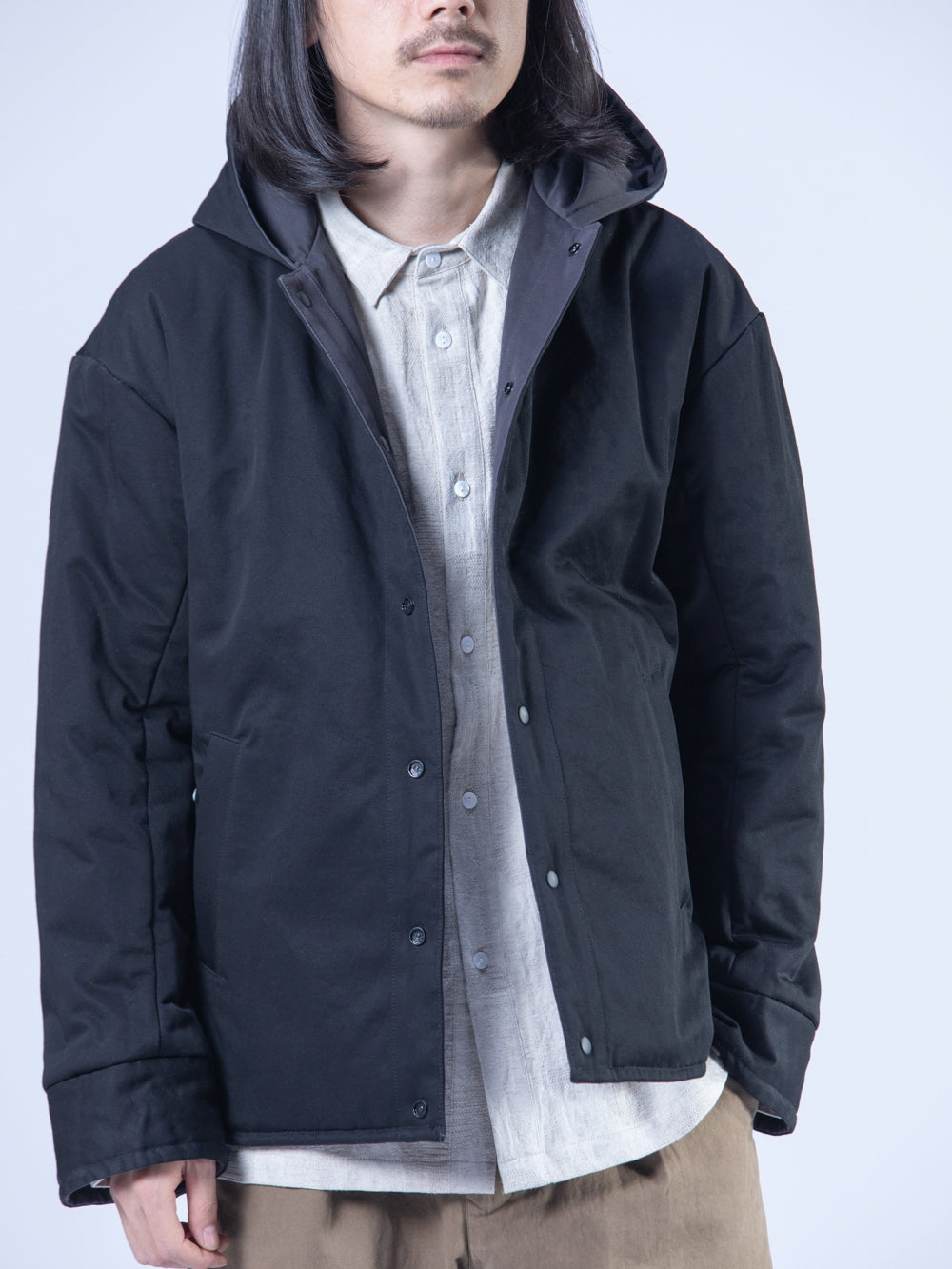 Q Infinite No Cycle No Closed D Original Men's Winter Hooded Slightly Loose Double-sided Short Padded Jacket