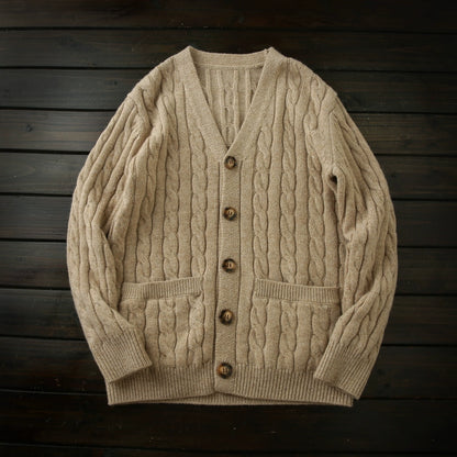 A small amount of goodies! Heavy all-wool! Foreign trade tail list men's autumn and winter thickened knitted cardigan sweater jacket tide