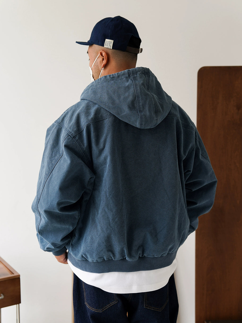 Japanese retro original handmade sashiko embroidery sashiko blue dye indigo worker cap