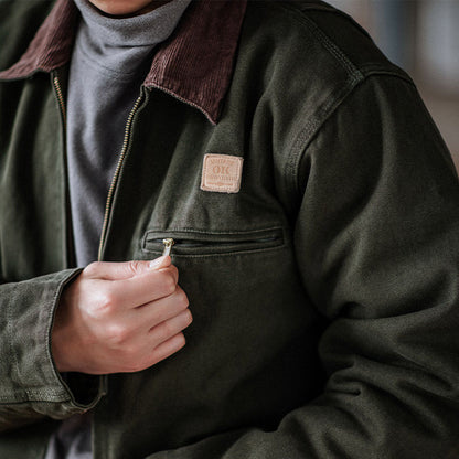 Indigo Heavy Wash Canvas Detroit Cargo Jacket – American Vintage Distressed Unisex – Coats Jackets | japanese streetwear | vintage workwear | unisex | Yamalinclothes