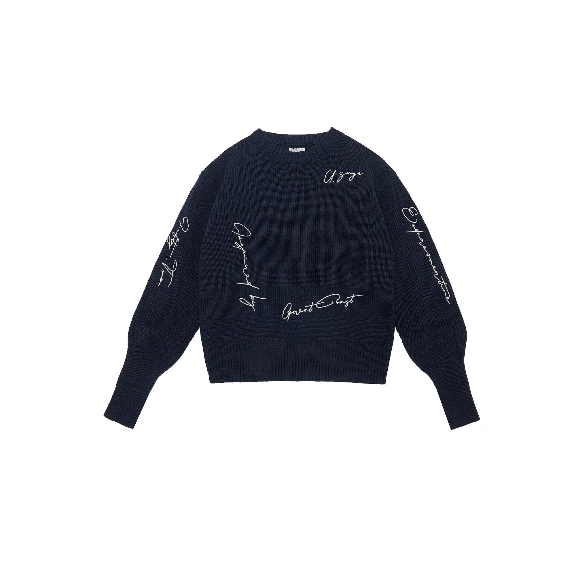 U.Sage FW24 USAGE Sailor Sweater Vintage all-wool signature embroidered sailor sweater