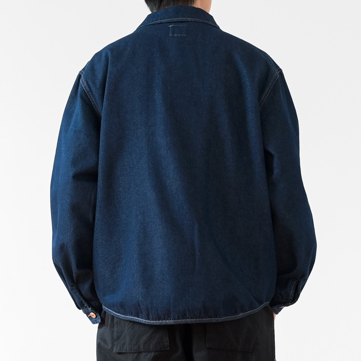 Vintage Denim Work Shirt Jacket – Loose Fit Japanese Style Cargo Shirt for Men – Japanese vintage | yamalin clothes | Yamalinclothes