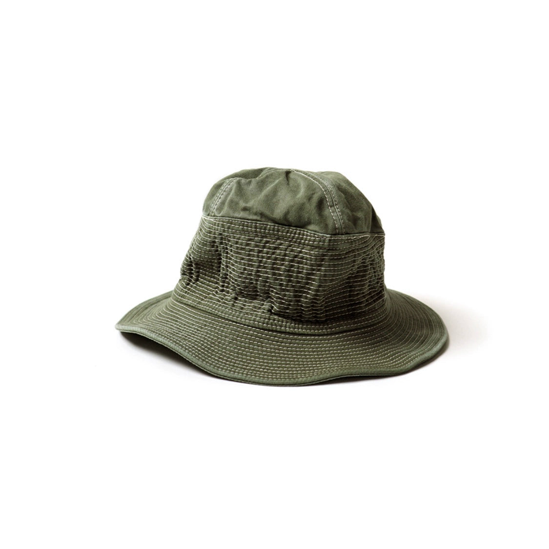 21SS Retro Khaki Distressed Batik Washed Casual Sun Visor Bucket Hat