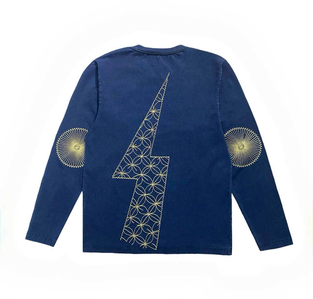 Japanese Vintage Indigo Long Sleeve T-Shirt – Washed Loose Casual Tee for Men – Japanese vintage | yamalin clothes | Yamalinclothes