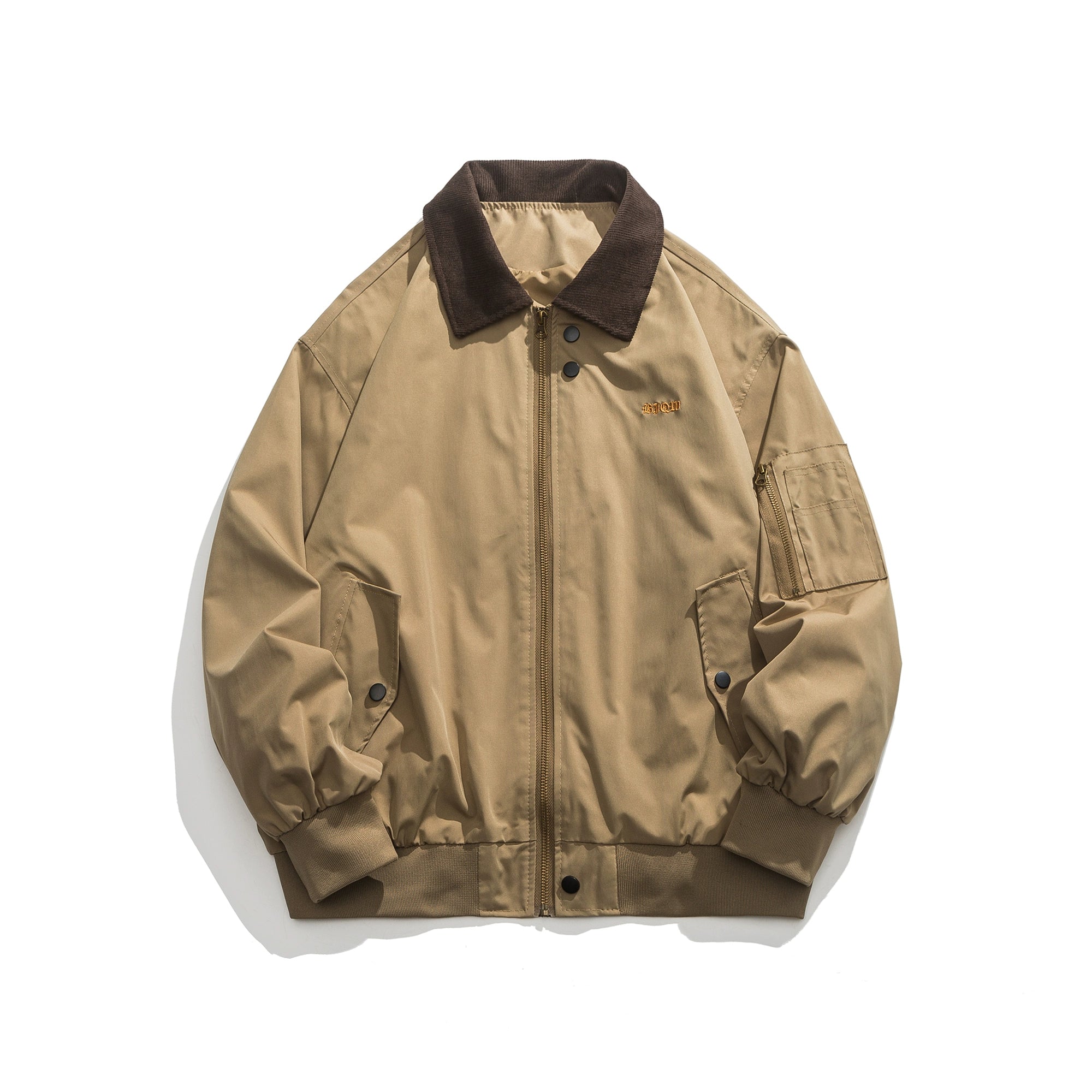 Vintage Corduroy Bomber Jacket – Embroidered Padded Baseball Style (Unisex)