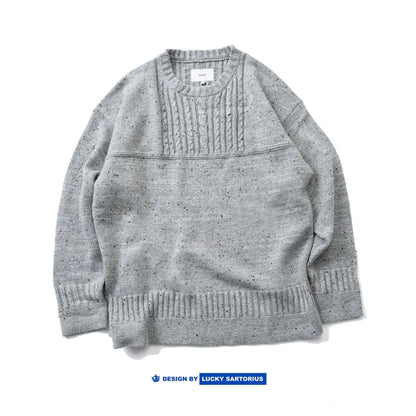 Autumn and winter retro clothing personality color cotton twist woven wool sweater pullover loose casual sweater men and women