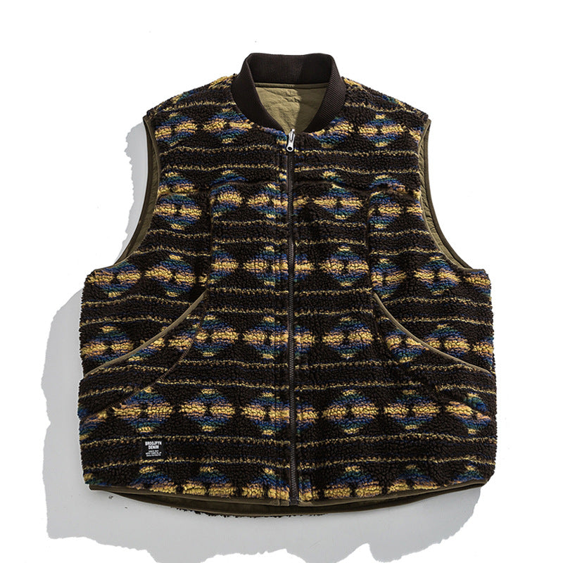 Reversible Japanese Ethnic Cotton Vest – Thickened Oversized Unisex Sleeveless Jacket