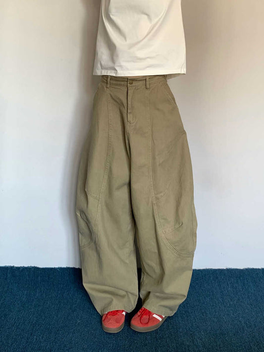Washed Wide-Leg Cargo Pants – American Retro Unisex