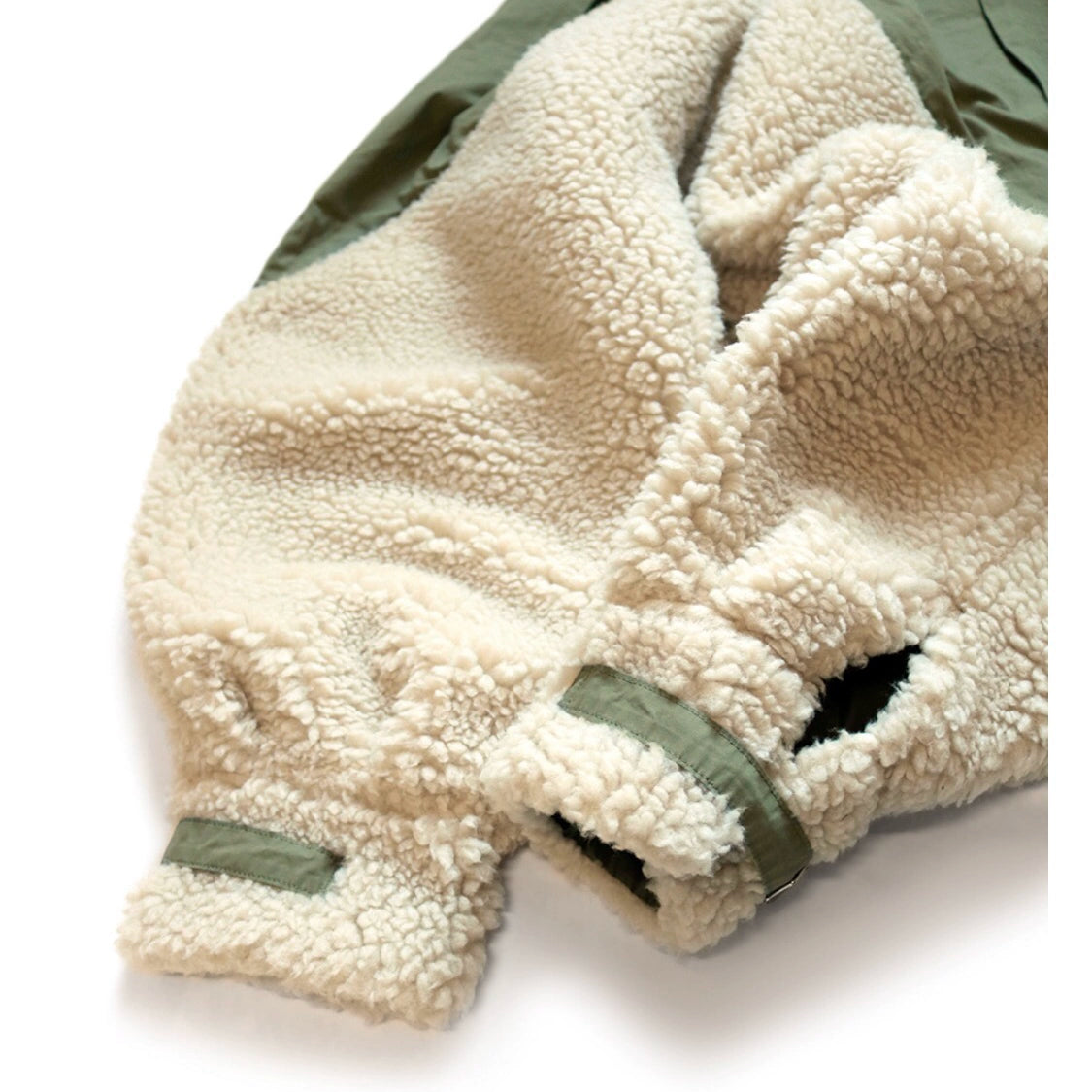 lamb wool stitching Ami khaki tooling military casual trousers