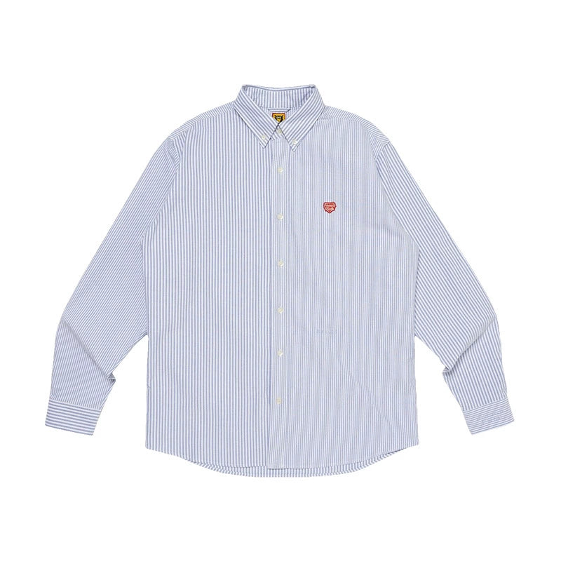 Japanese retro striped long sleeve shirt retro lovers cotton shirt