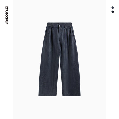 Cationic dyed denim raw color ultra-thin wrinkle-resistant casual jeans