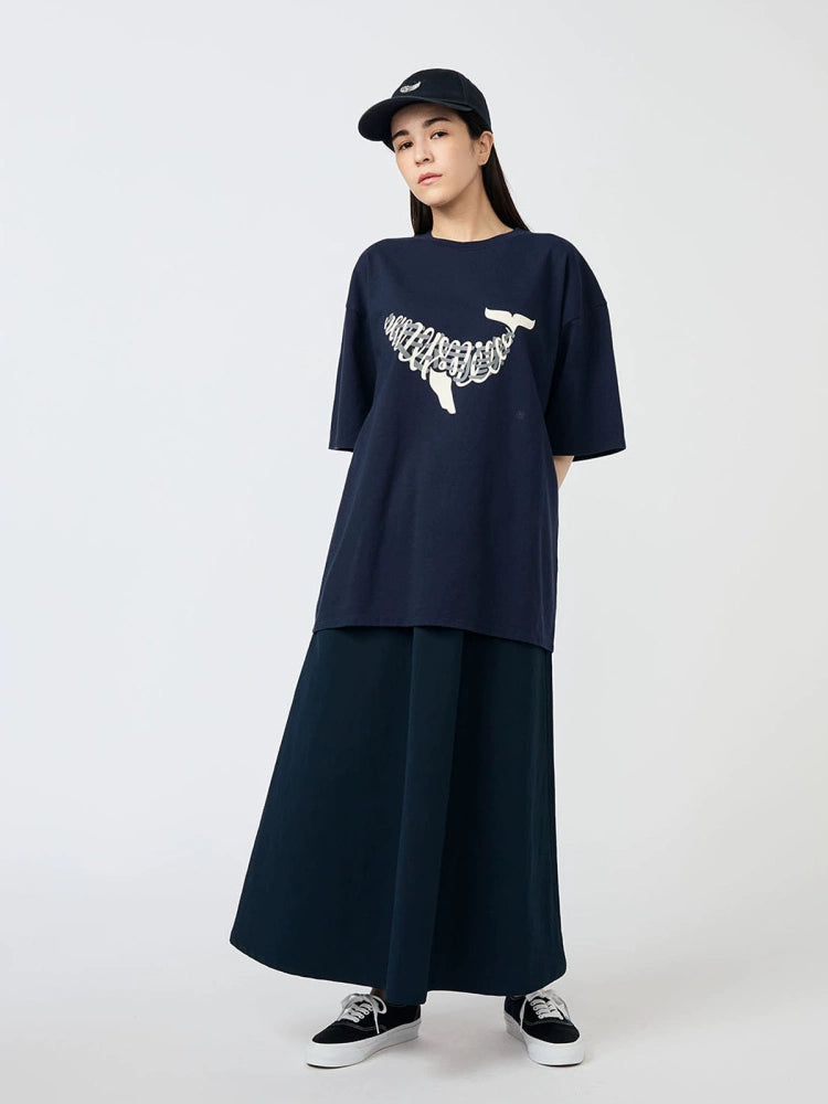 Nissan whale print short sleeve T-shirt for men and women trend loose casual T-shirt