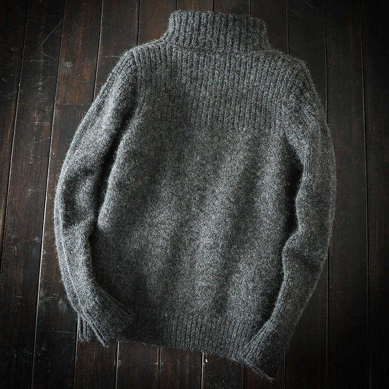 Heavy rare foreign trade original order tail goods men's autumn and winter high-end stand-collar sweater thickened cardigan sweater coat