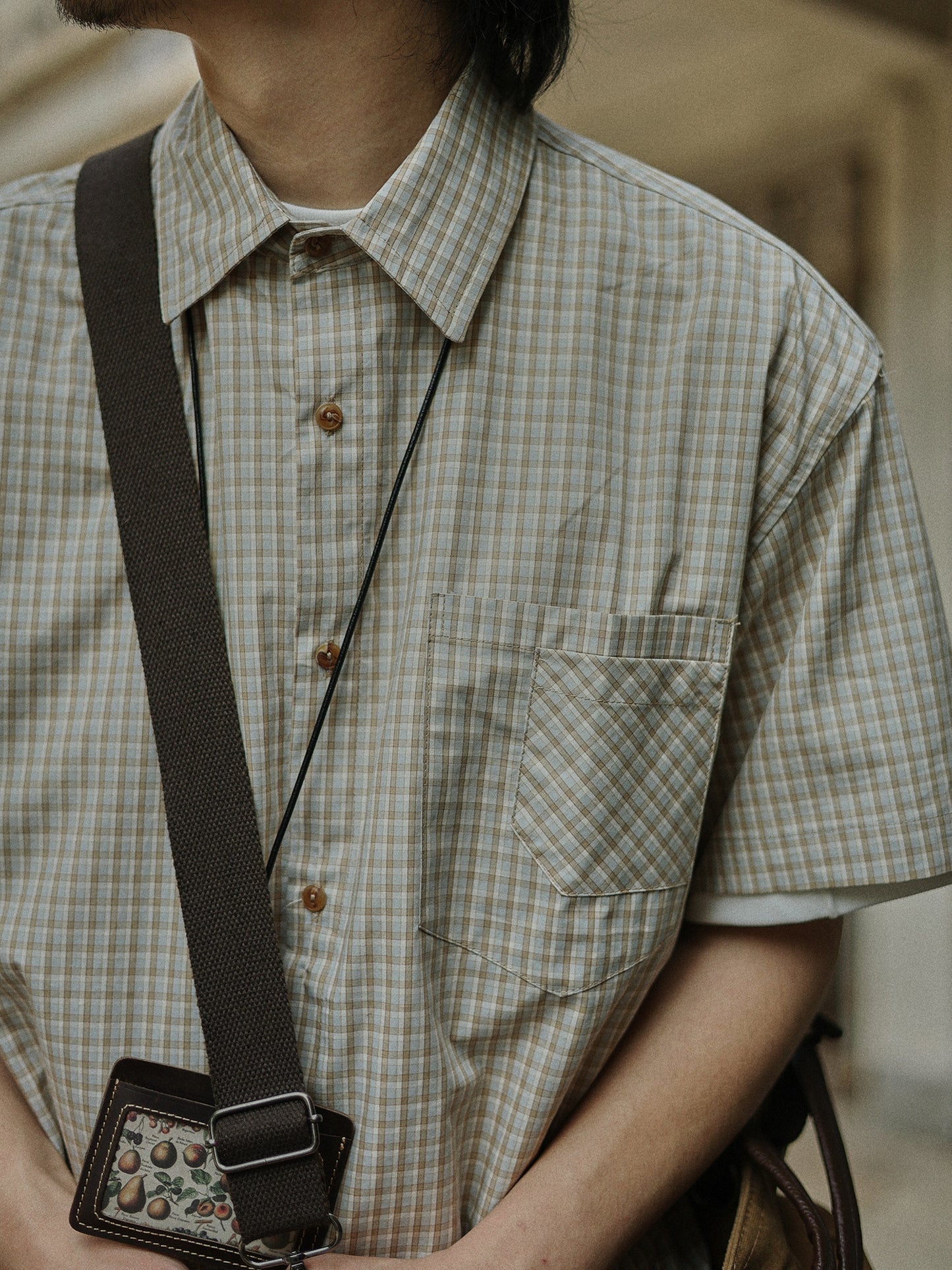 Vintage Artistic Plaid Short Sleeve Shirt – Loose Unisex Japanese Casual