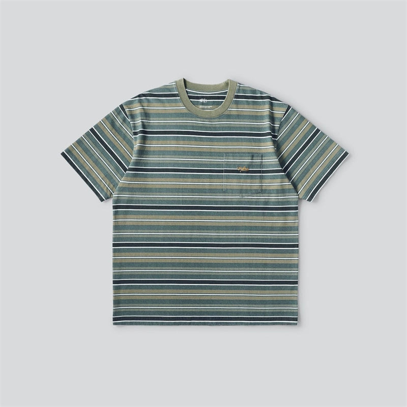 Summer striped short-sleeved T-shirt for men and women round neck 280g heavy T-shirt