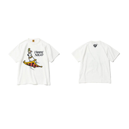 Japanese animal cartoon print 280g cotton short sleeve T-shirt loose round collar cute
