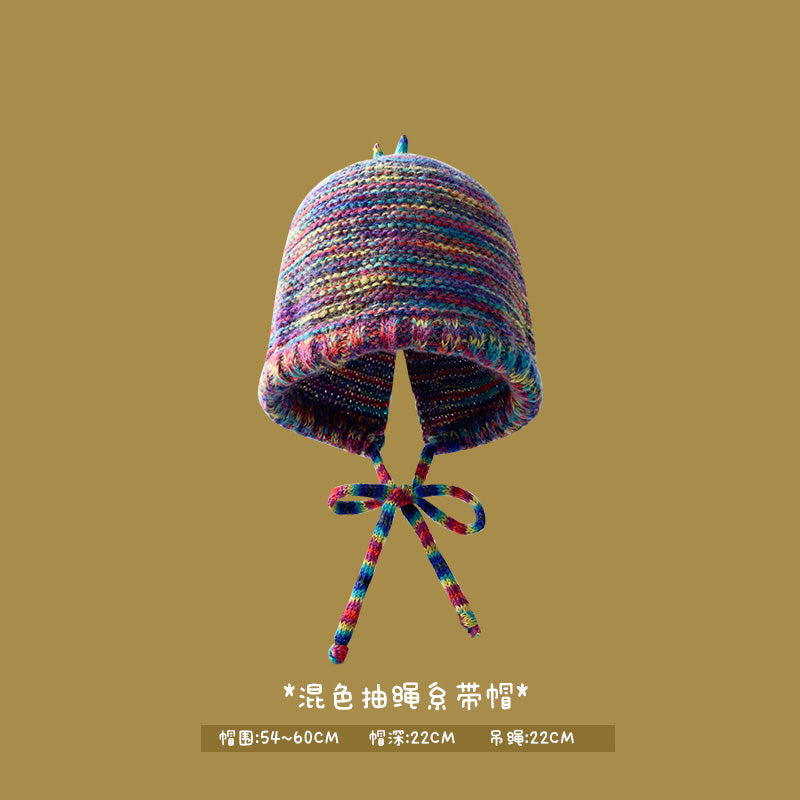 Japanese designer joint retro knitted wool hat warm plush fisherman hat