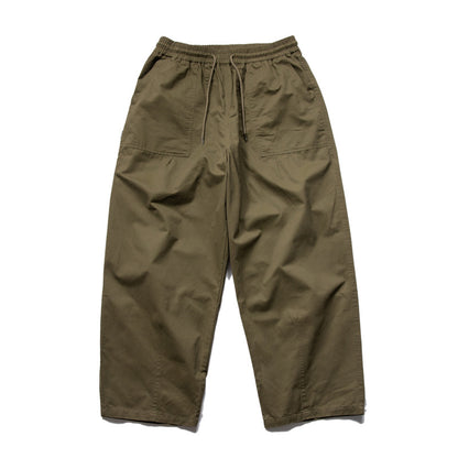 Washed Brushed Cotton Cargo Wide-Leg Trousers – Oversized Unisex Slacks