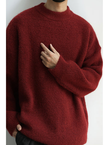 Wool Crew Neck Pullover Sweater – Japanese Warm Loose Unisex