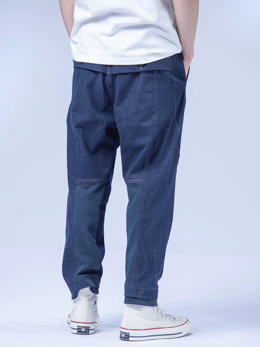 Original design washed elastic soft jeans casual loose crotch pants