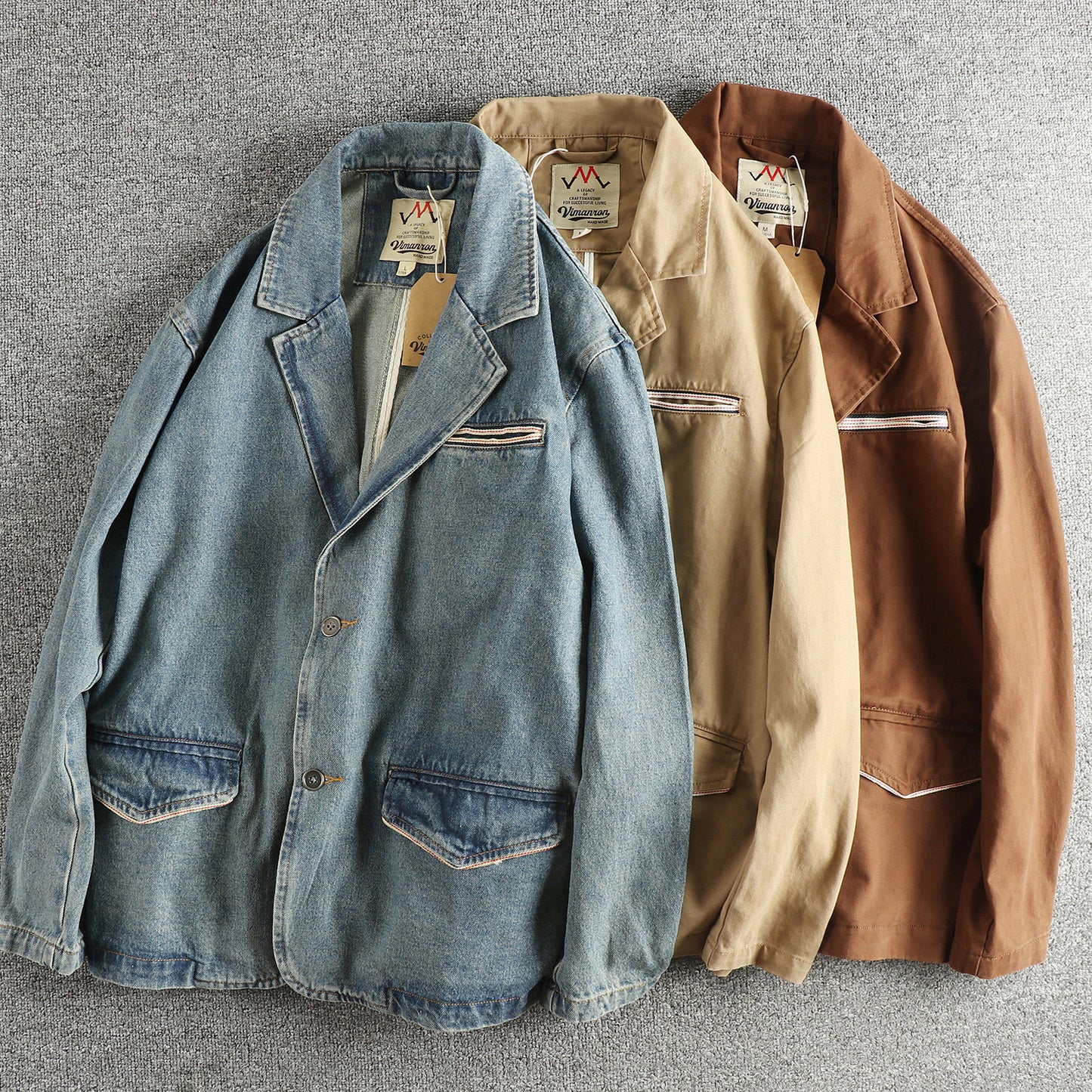 American Wilderness Vintage Heavy Washed Distressed Denim Jacket – Oversized Lapel Trucker Coat