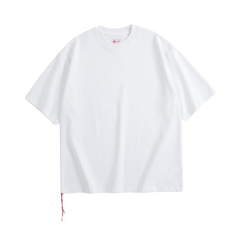 Japanese summer heavy 320g short-sleeved T-shirt small red rope city boy short tee