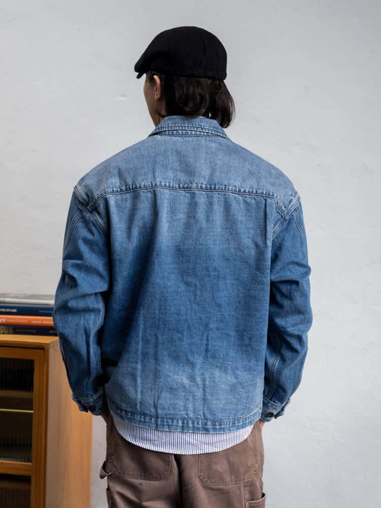 NEW THIS YEAR POPULAR AMERICAN RETRO CASUAL WASH DENIM JACKET MEN'S JACKET 2024