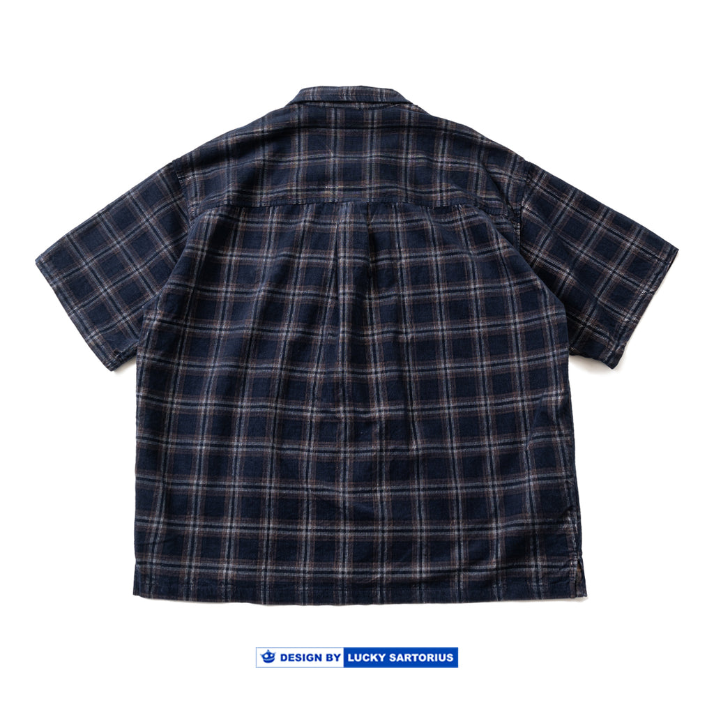 Japanese retro cityboy summer plaid short-sleeved shirts for men and women