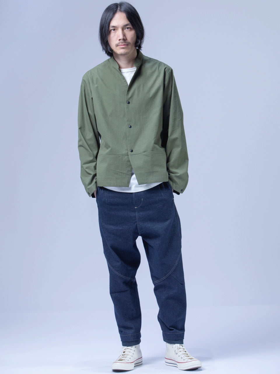 Original design washed elastic soft jeans casual loose crotch pants