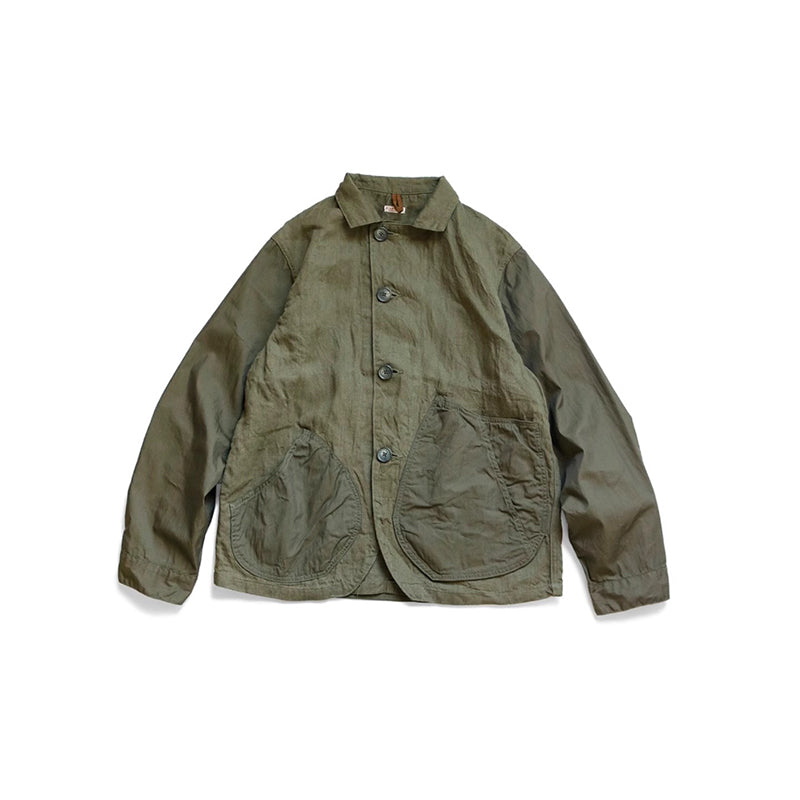 Japanese casual linen color matching lapel loose jacket shirt long sleeve