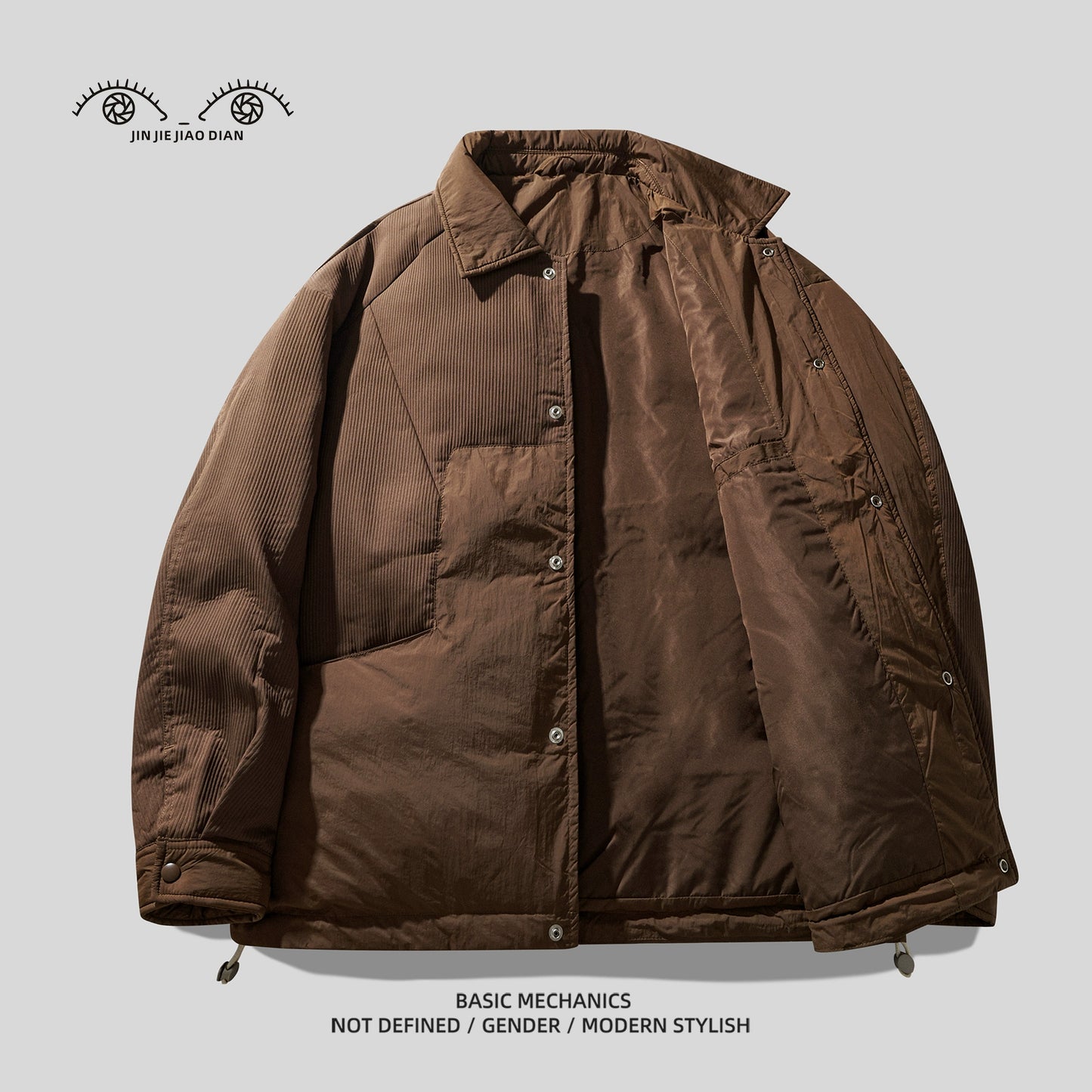 Vintage Patchwork 90% Duck Down Shirt Jacket – Contrasting Texture (Unisex)
