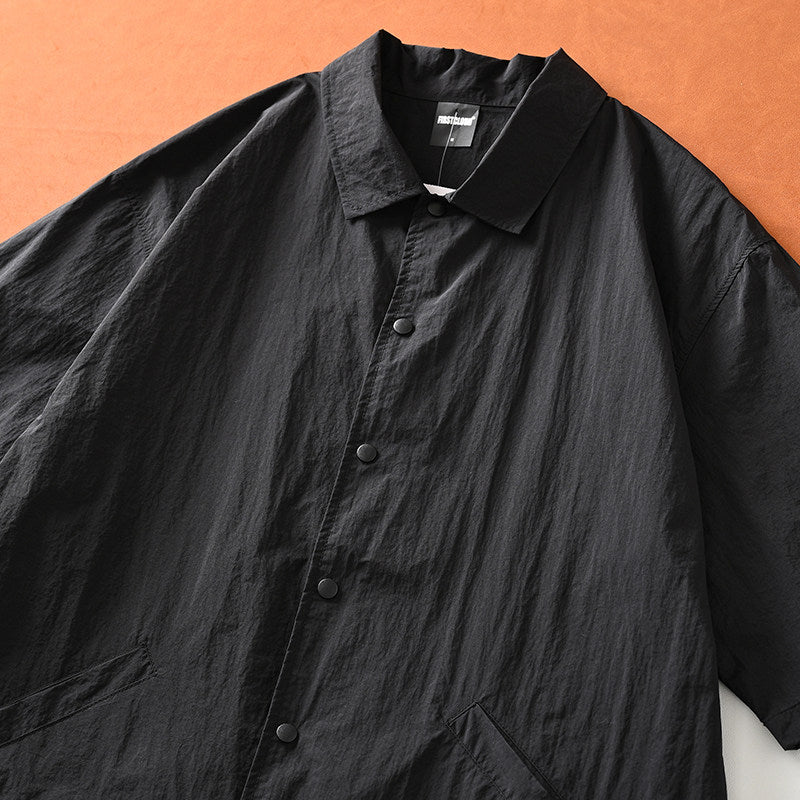 Mountain function + loose wide version! ODM Order! Short-sleeved jacket with lapels for men in summer | Japanese vintage | yamalin clothes | Yamalinclothes