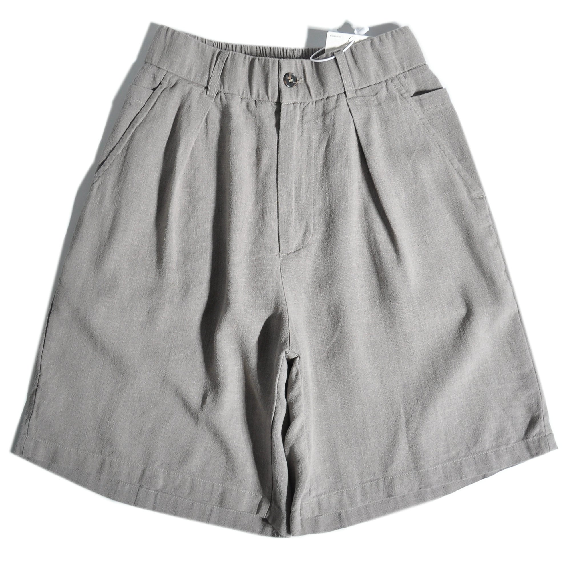 Ramie pendulous profile shorts loose wide leg casual tencel pants