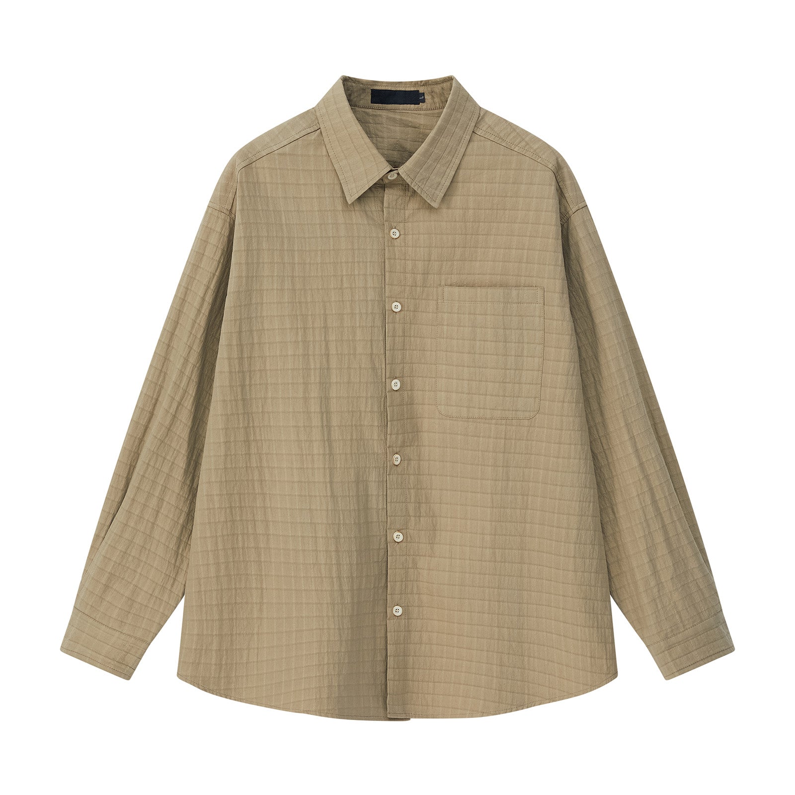 Japanese vintage spring long sleeve shirt men's texture plaid premium silhouette loose casual jacket