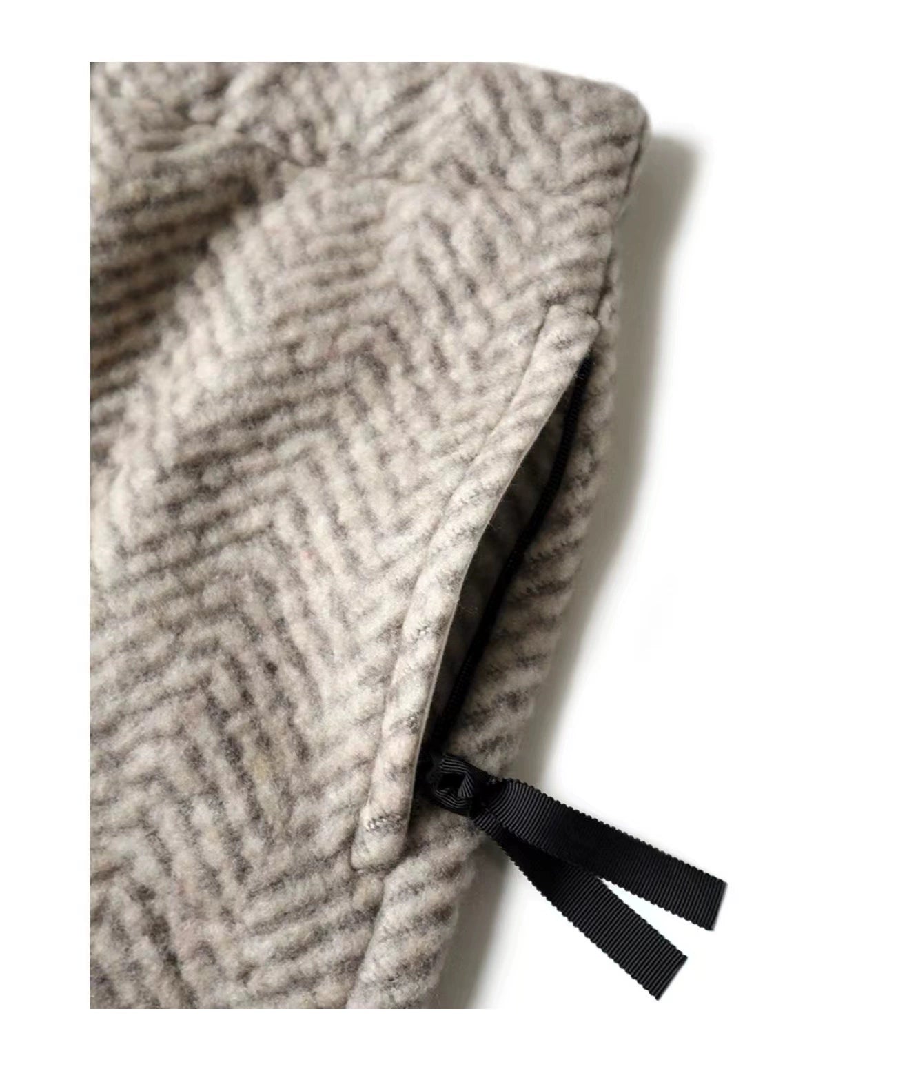 21AW Kazuhiro Hirata Thermal Wool Fleece Suede Patch Loose Elastic Casual Pants