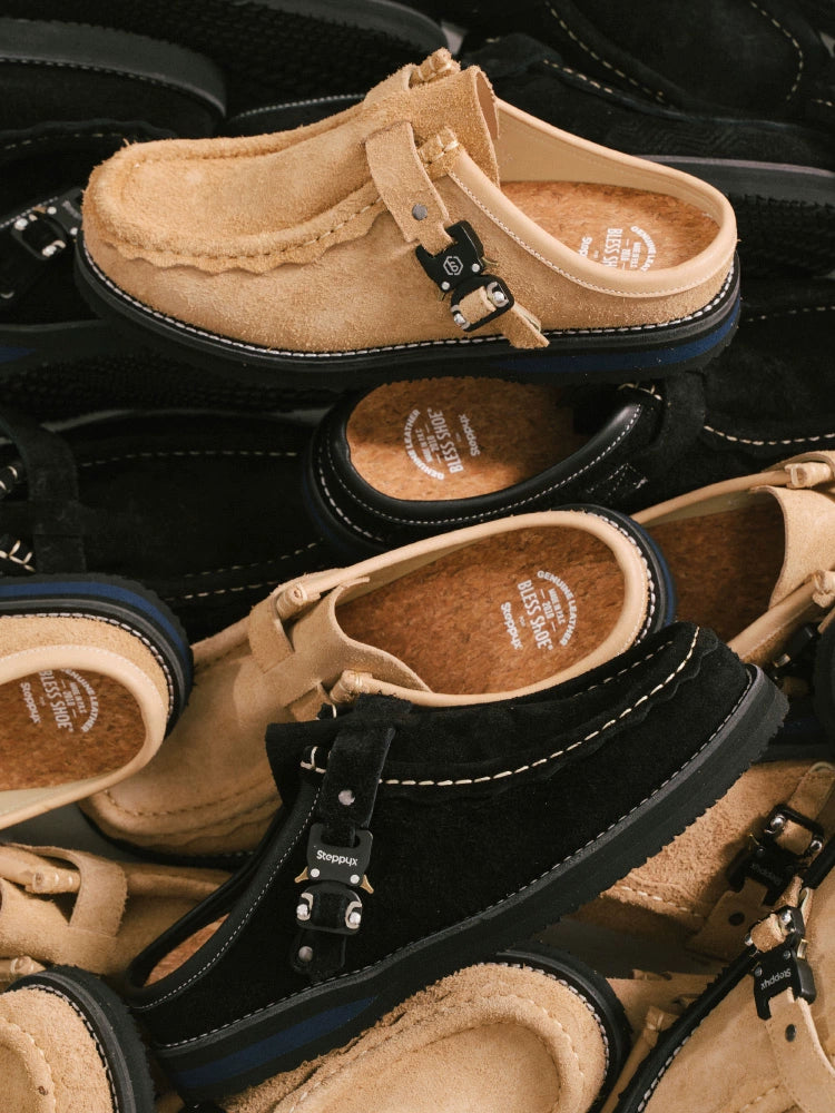 SteppyX BLESS SHOE KANGAROO SLIPPERS TOE SLIPPERS retro solid color cargo shoes casual shoes Japanese trends