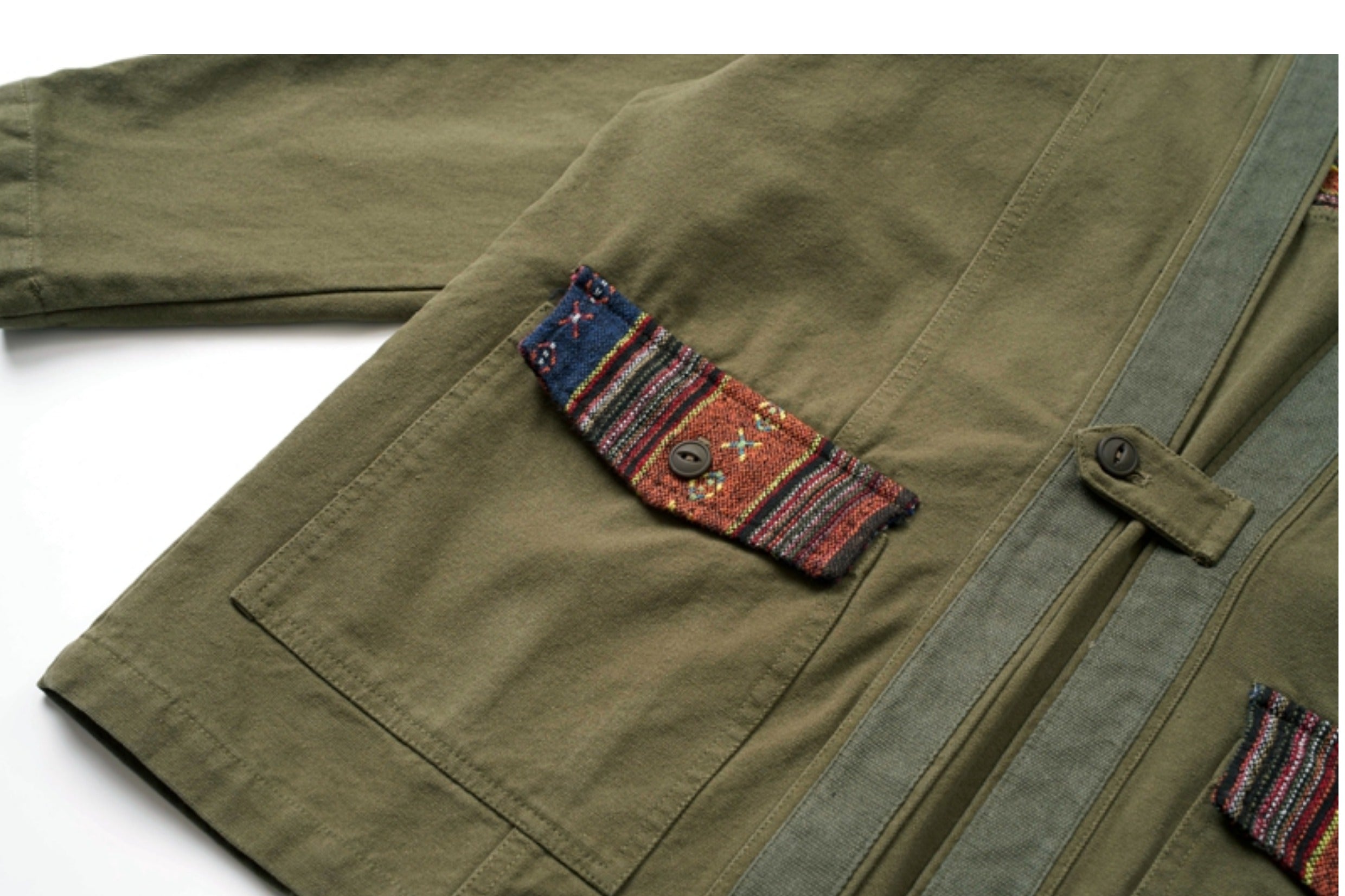 Japanese retro Aramco Kaji ethnic style spliced robe jacket for men and women loose distressed washed cargo jacket tide