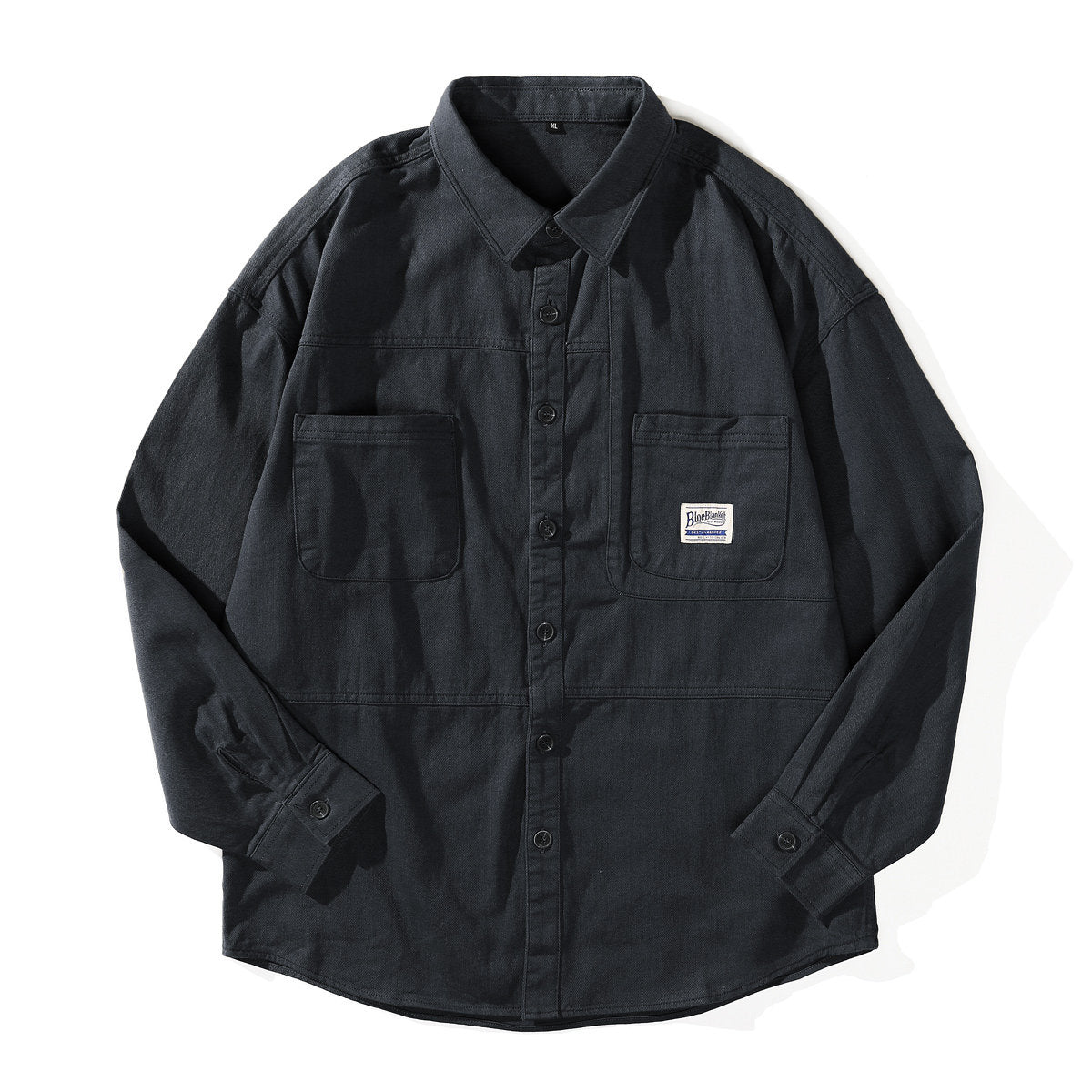 Heavyweight Utility Shirt Jacket – Men's Vintage Loose Long-Sleeve Overshirt