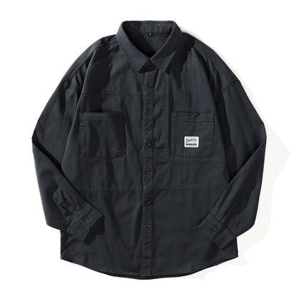 Heavyweight Utility Shirt Jacket – Men's Vintage Loose Long-Sleeve Overshirt