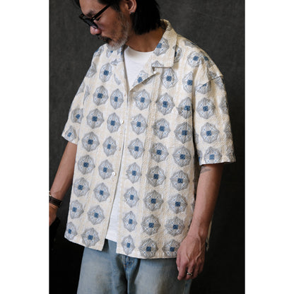 Vintage Kangzheng Labour Union Vintage 100 needle jacquard short sleeves Hawaiian Cuban lining LU958 – Japanese vintage | yamalin clothes | Yamalinclothes