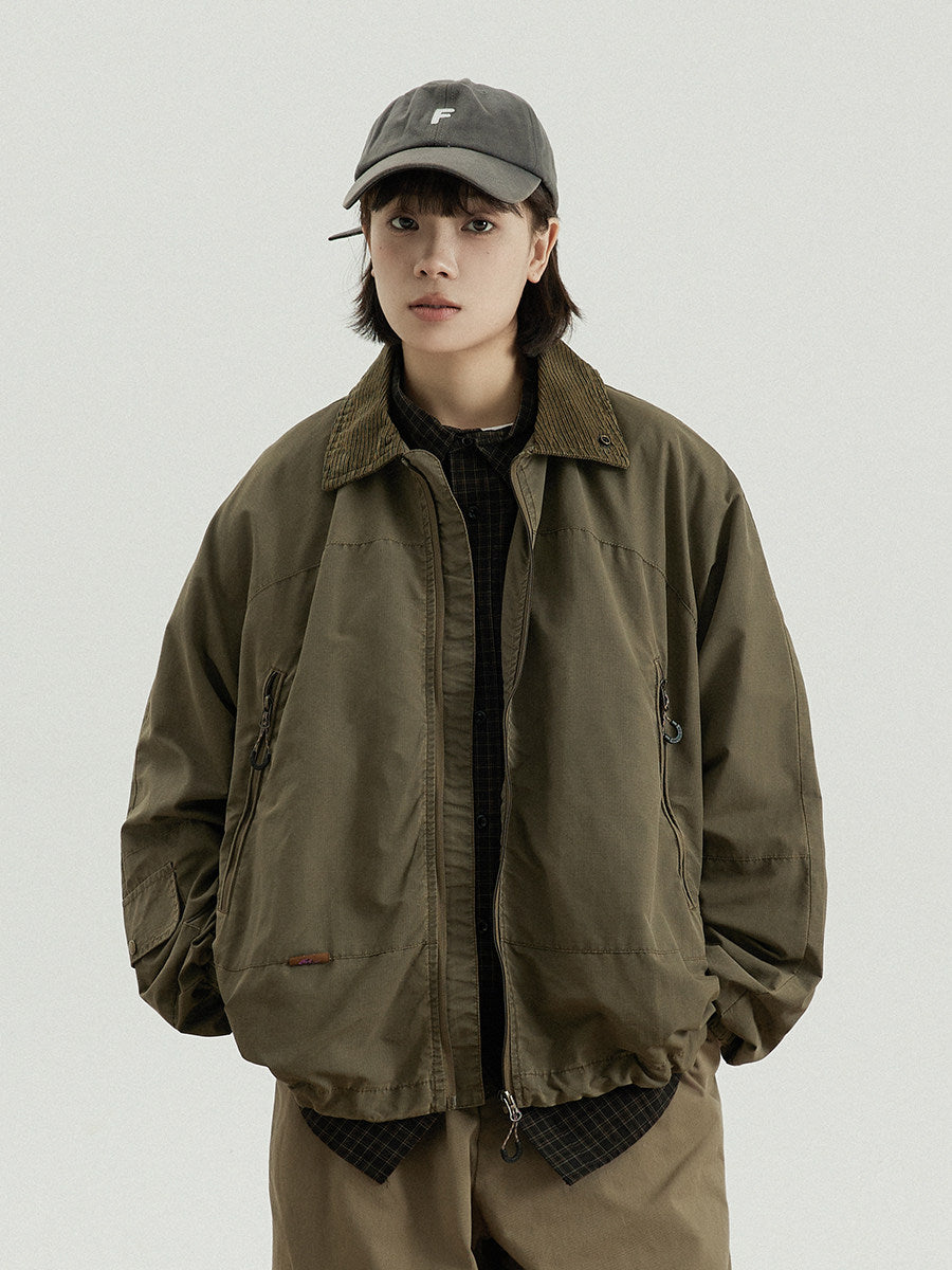 Japanese Vintage Workwear Lapel Jacket – Relaxed Unisex Chore Coat