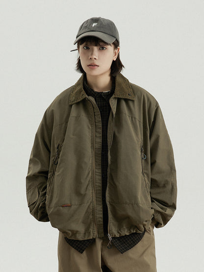 Japanese Vintage Workwear Lapel Jacket – Relaxed Unisex Chore Coat