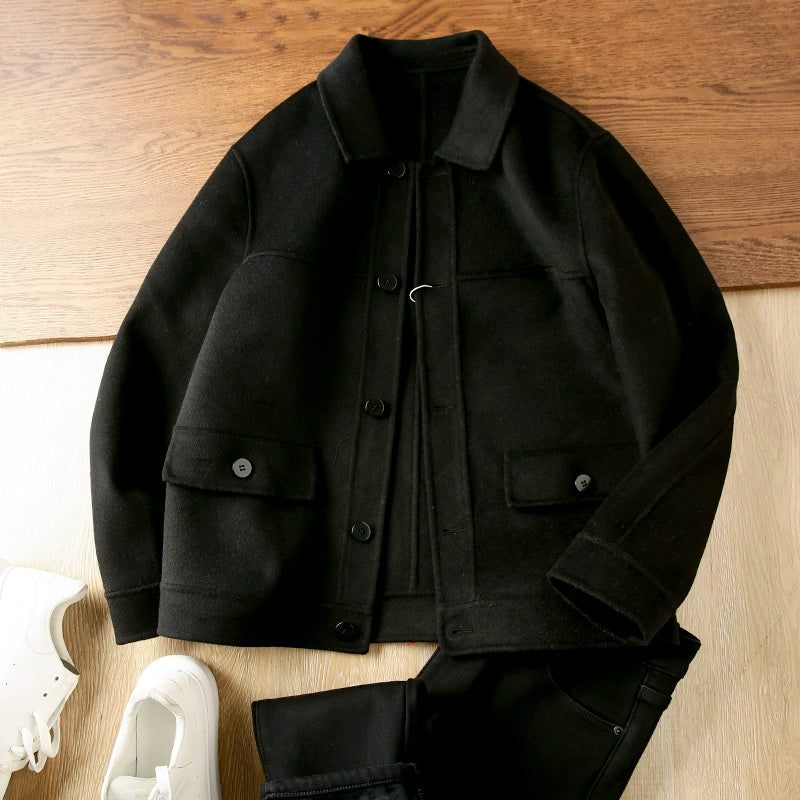 Double-sided wool tweed!original 1399!Italian order high-end men's autumn and winter lapel woolen jacket jacket tide