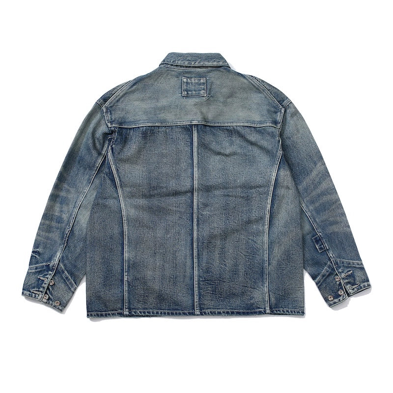 Lightning denim jacket washed old worn out