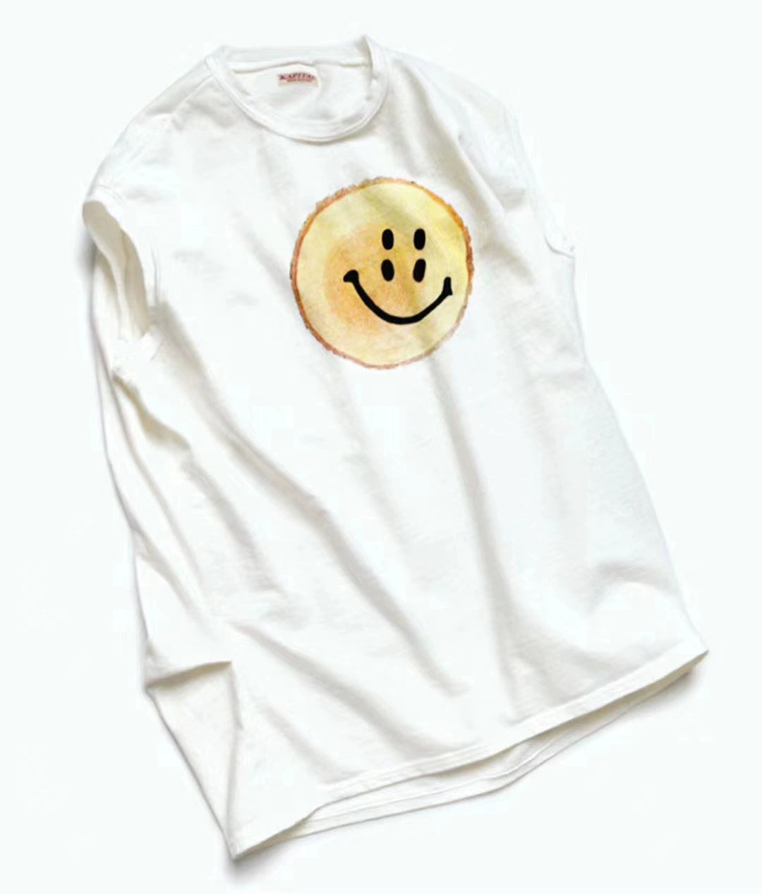 Four-eye smiley face tree stump annual ring casual day tide sleeveless T-shirt vest