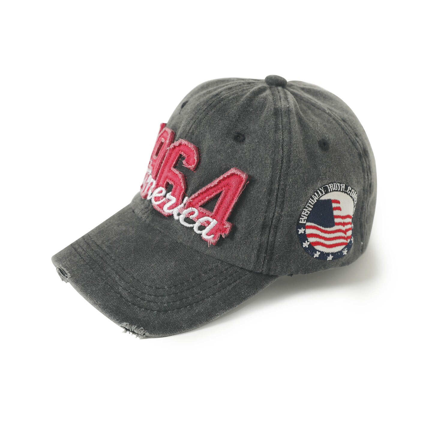 Hats for men and women, face-enhancing small baseball caps, Korean style washed digital appliqué baseball caps, men's spring/summer Japanese style