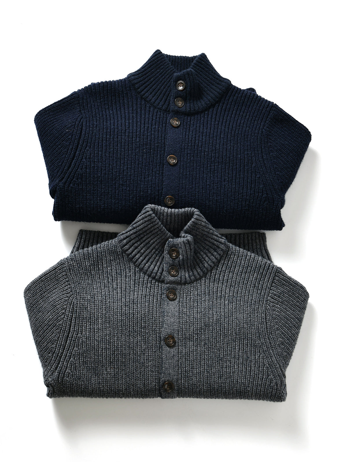 90% Wool Stand-Collar Knit Sweater – Thickened Oversized Unisex
