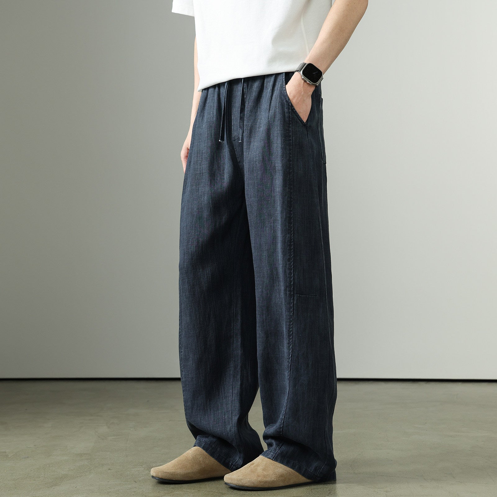 Premium Tencel Linen Wide Leg Pants – Loose Straight Lyocell Breathable Summer Slacks for Men | Japanese vintage | yamalin clothes | Yamalinclothes