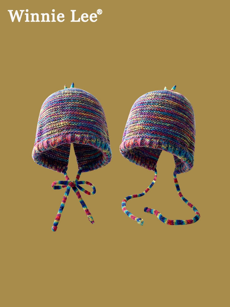 Japanese designer joint retro knitted wool hat warm plush fisherman hat